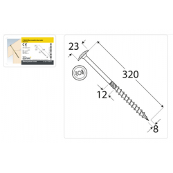 DMX 320832 - CT 08320 Wkręt ciesielski 8x320 - (50/op)